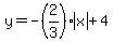 y=-%282%2F3%29abs%28x%29%2B4