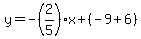 y=-%282%2F5%29x%2B%28-9%2B6%29+