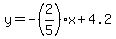 y=-%282%2F5%29x%2B4.2