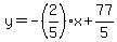 y=-%282%2F5%29x%2B77%2F5