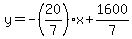 y=-%2820%2F7%29x%2B1600%2F7