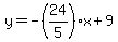 y=-%2824%2F5%29x%2B9