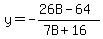 y=-%2826B-64%29%2F%287B%2B16%29