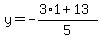 y=-%283%2A1%2B13%29%2F5
