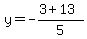 y=-%283%2B13%29%2F5