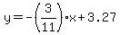 y=-%283%2F11%29x%2B3.27
