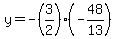 y=-%283%2F2%29%28-48%2F13%29