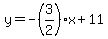 y=-%283%2F2%29x%2B11