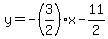 y=-%283%2F2%29x-11%2F2