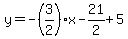 y=-%283%2F2%29x-21%2F2%2B5