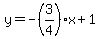 y=-%283%2F4%29x%2B1