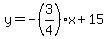 y=-%283%2F4%29x%2B15