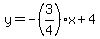 y=-%283%2F4%29x%2B4