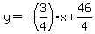 y=-%283%2F4%29x%2B46%2F4