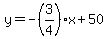 y=-%283%2F4%29x%2B50