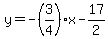 y=-%283%2F4%29x-17%2F2
