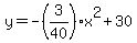 y=-%283%2F40%29x%5E2%2B30