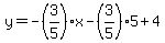 y=-%283%2F5%29x-%283%2F5%295%2B4