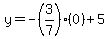 y=-%283%2F7%29%280%29%2B5