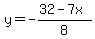 y=-%2832-7x%29%2F8