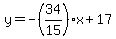 y=-%2834%2F15%29x%2B17