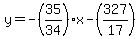 y=-%2835%2F34%29x-%28327%2F17%29