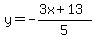 y=-%283x%2B13%29%2F5