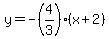 y=-%284%2F3%29%28x%2B2%29