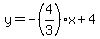y=-%284%2F3%29x%2B4