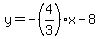 y=-%284%2F3%29x-8