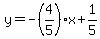 y=-%284%2F5%29x%2B1%2F5