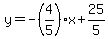 y=-%284%2F5%29x%2B25%2F5
