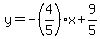 y=-%284%2F5%29x%2B9%2F5