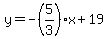 y=-%285%2F3%29x%2B19