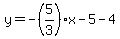 y=-%285%2F3%29x-5-4