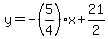 y=-%285%2F4%29x%2B21%2F2