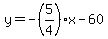 y=-%285%2F4%29x-60