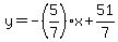y=-%285%2F7%29x%2B51%2F7