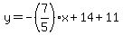y=-%287%2F5%29x%2B14%2B11