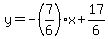 y=-%287%2F6%29x%2B17%2F6
