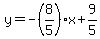y=-%288%2F5%29x%2B9%2F5