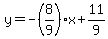 y=-%288%2F9%29x%2B11%2F9