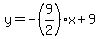 y=-%289%2F2%29x%2B9
