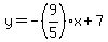 y=-%289%2F5%29x%2B7