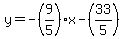 y=-%289%2F5%29x-%2833%2F5%29