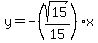 y=-%28sqrt%2815%29%2F15%29x