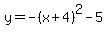 y=-%28x%2B4%29%5E2+-5