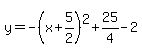 y=-%28x%2B5%2F2%29%5E2%2B25%2F4-2