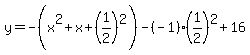y=-%28x%5E2%2Bx%2B%281%2F2%29%5E2%29-%28-1%29%281%2F2%29%5E2%2B16