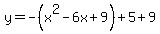 y=-%28x%5E2-6x%2B9%29%2B5%2B9